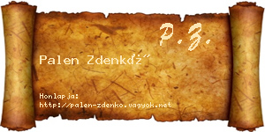 Palen Zdenkó névjegykártya